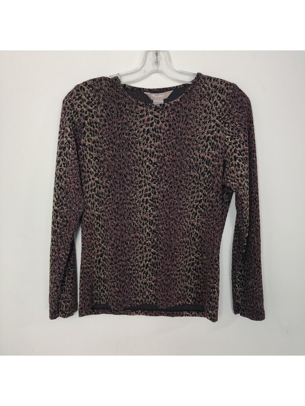Women’s TanJay Petite Animal Print Top Size Small
